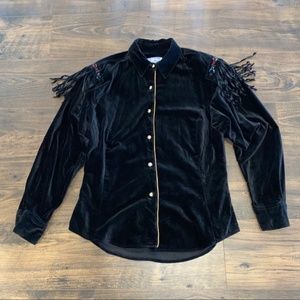 Wrangler Vintage black velvet fringe Western Shirt